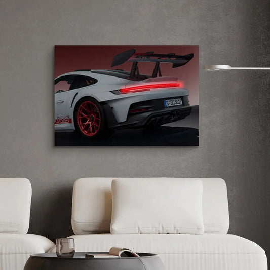 Room 3D Artwork Canvas Print Car Poster Illuminated Painting Lighted Led Canvas Wall Art